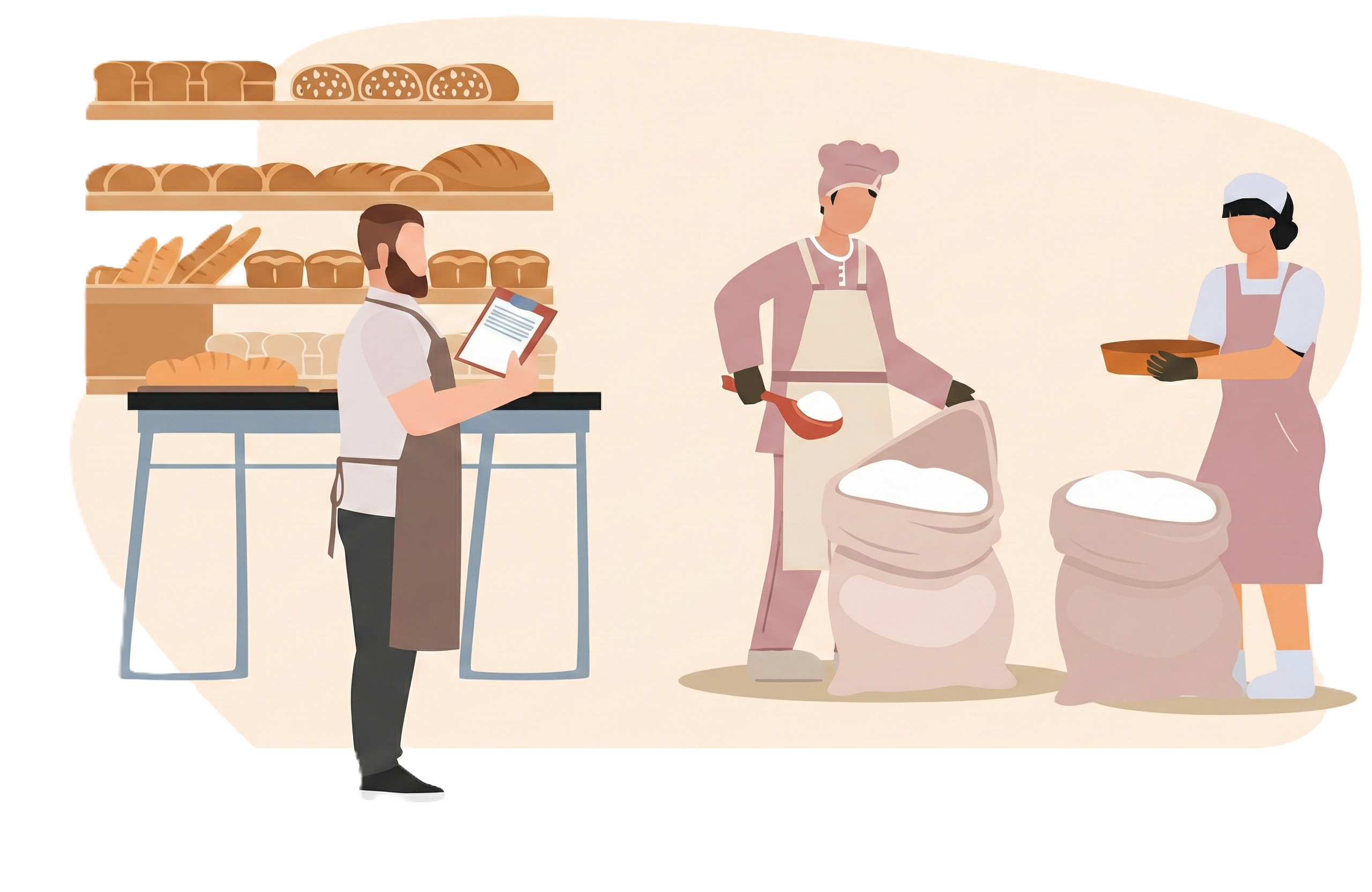 Illustration of people working