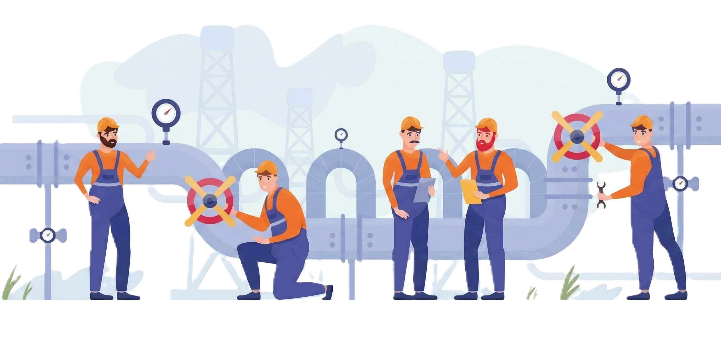 Illustration of a man cooking in the kitchen with apron and spatula